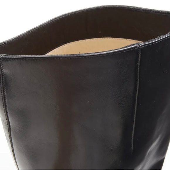 Black leather riding boots - Picture 4 of 7